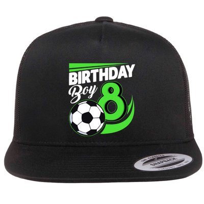 8th Birthday Soccer 8 Years Old Birthday Party Decor Boy Flatbill Hat