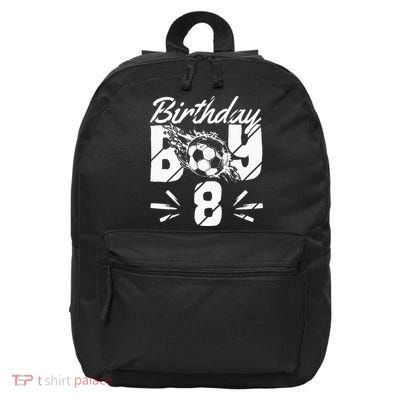 8th birthday soccer fan 16 in Basic Backpack