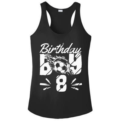 8th birthday soccer fan Ladies PosiCharge Competitor Racerback Tank