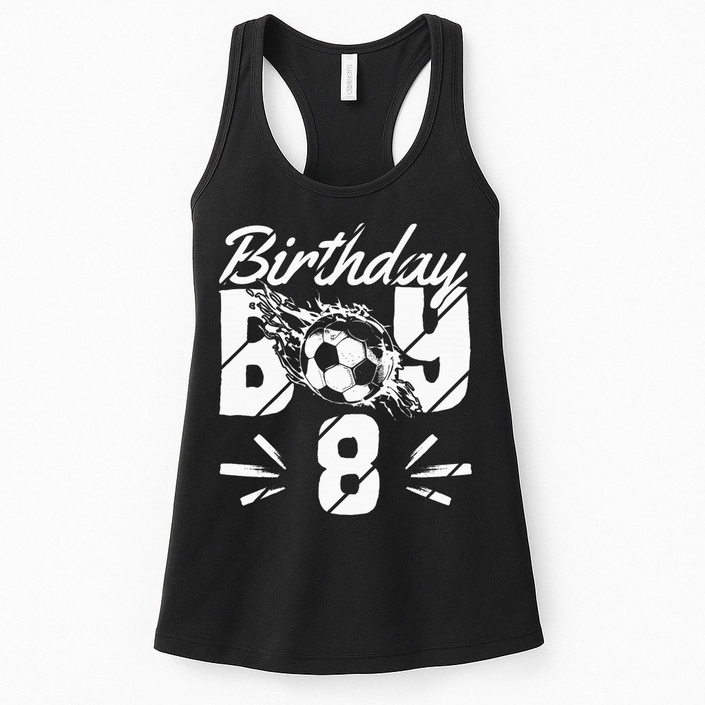8th birthday soccer fan Womens Tank Top