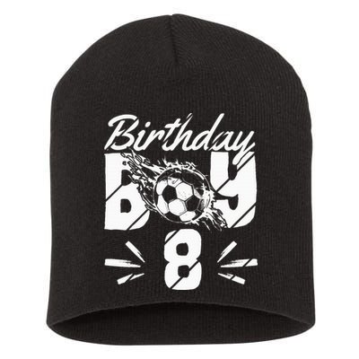 8th birthday soccer fan Short Acrylic Beanie