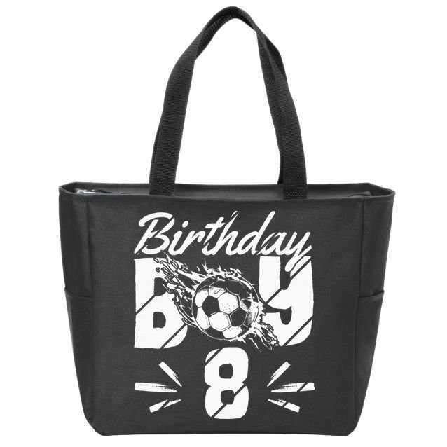 8th birthday soccer fan Zip Tote Bag