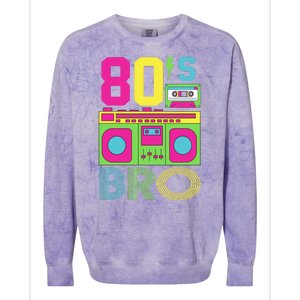 80s Bro Theme Party Retro Music Colorblast Crewneck Sweatshirt