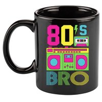 80s Bro Theme Party Retro Music 11oz C Handle Ceramic Mug