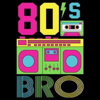 80s Bro Theme Party Retro Music Drawstring Bag