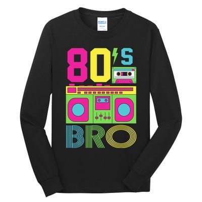 80s Bro Theme Party Retro Music Tall Long Sleeve T-Shirt