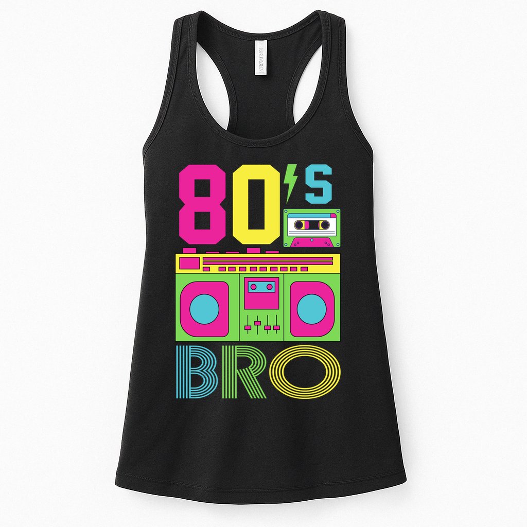 80s Bro Theme Party Retro Music Womens Tank Top
