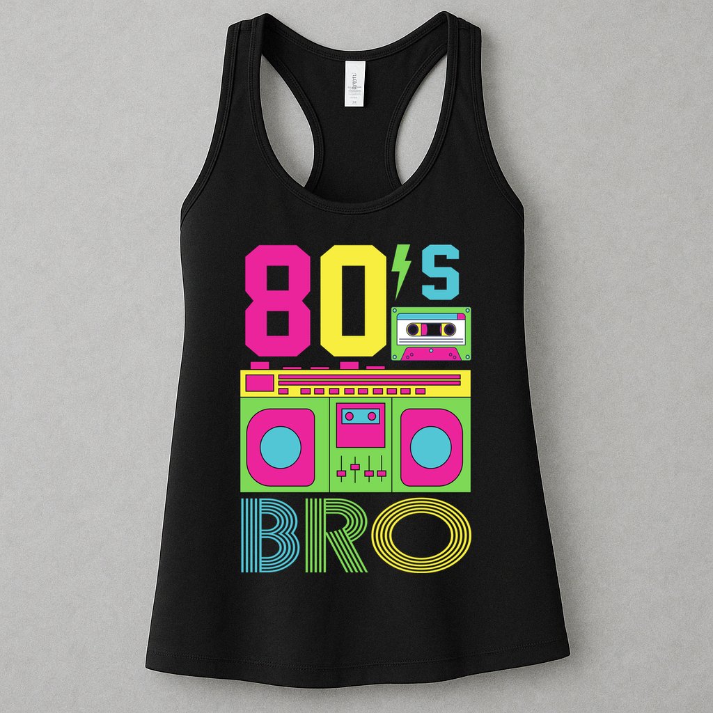 80s Bro Theme Party Retro Music Womens Tank Top