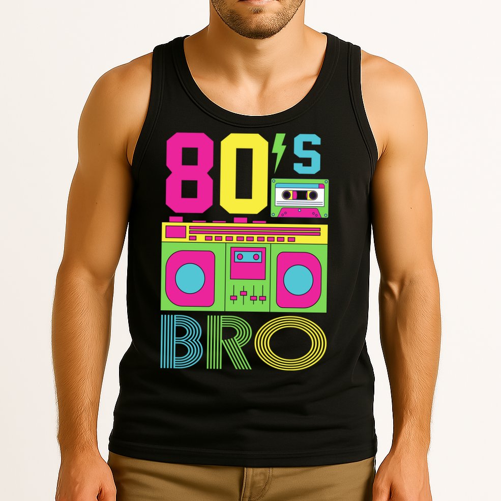 80s Bro Theme Party Retro Music Tank Top