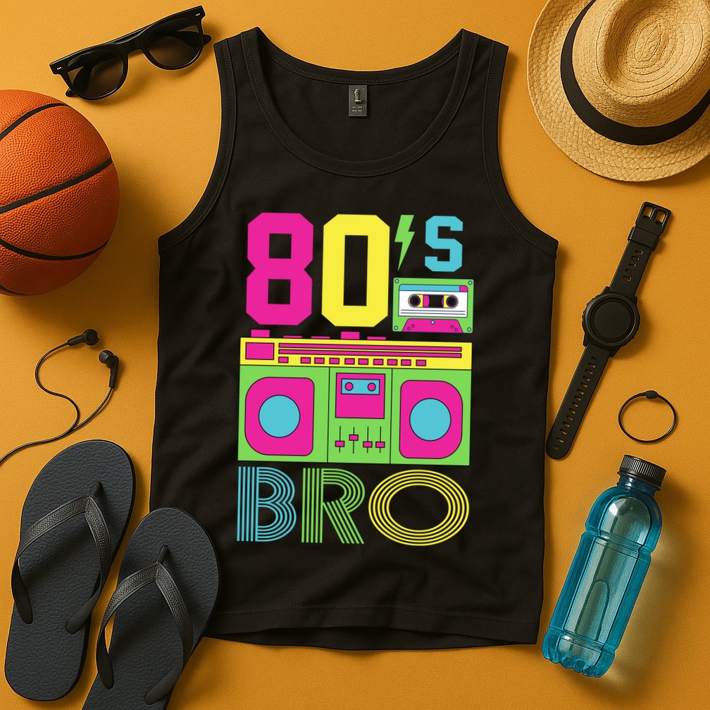 80s Bro Theme Party Retro Music Tank Top