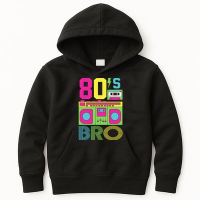 80s Bro Theme Party Retro Music Kids Hoodie