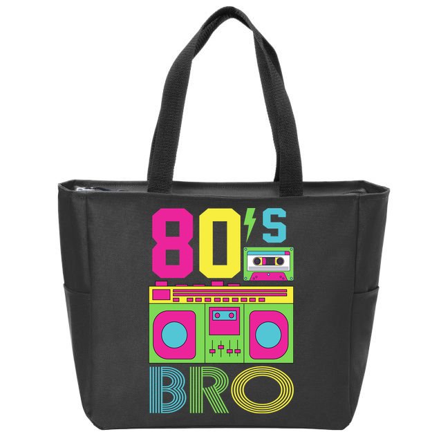 80s Bro Theme Party Retro Music Zip Tote Bag
