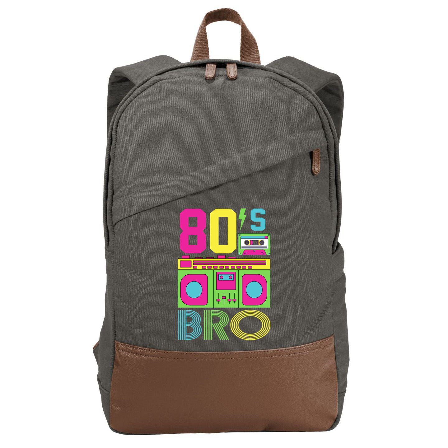 80s Bro Theme Party Retro Music Cotton Canvas Backpack