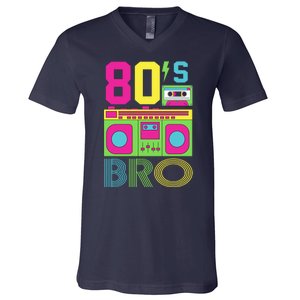 80s Bro Theme Party Retro Music V-Neck T-Shirt