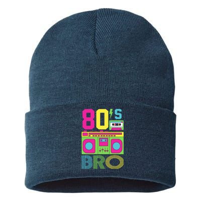 80s Bro Theme Party Retro Music Sustainable Knit Beanie