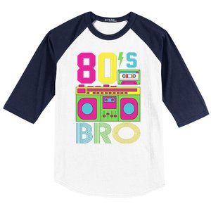 80s Bro Theme Party Retro Music Baseball Sleeve Shirt