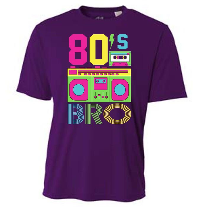 80s Bro Theme Party Retro Music Cooling Performance Crew T-Shirt