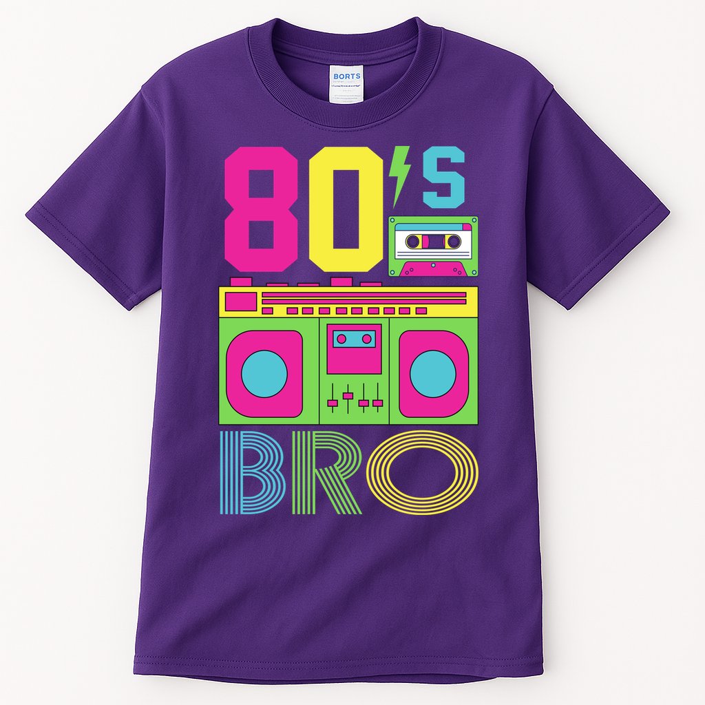 80s Bro Theme Party Retro Music Tall T-Shirt