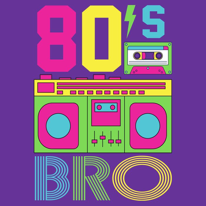 80s Bro Theme Party Retro Music Cooling Performance Long Sleeve Crew