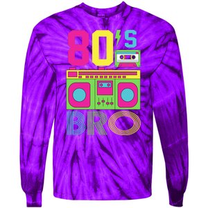 80s Bro Theme Party Retro Music Tie-Dye Long Sleeve Shirt