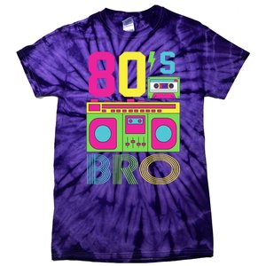 80s Bro Theme Party Retro Music Tie-Dye T-Shirt