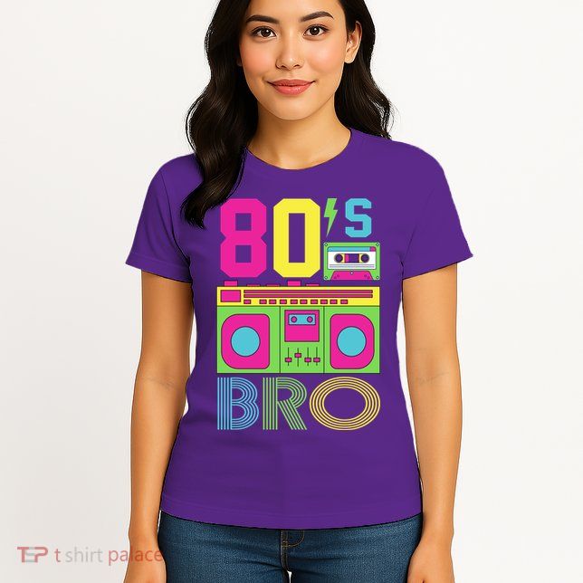 80s Bro Theme Party Retro Music Womens T-Shirt