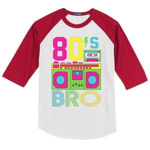 80s Bro Theme Party Retro Music Kids Colorblock Raglan Jersey