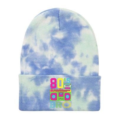 80s Bro Theme Party Retro Music Tie Dye 12in Knit Beanie