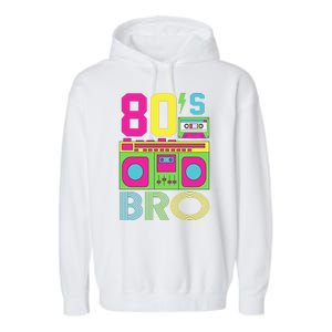 80s Bro Theme Party Retro Music Garment-Dyed Fleece Hoodie