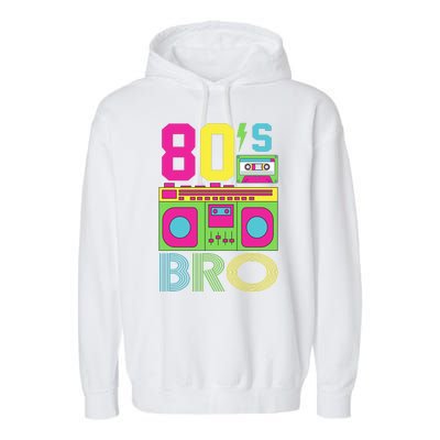 80s Bro Theme Party Retro Music Garment-Dyed Fleece Hoodie