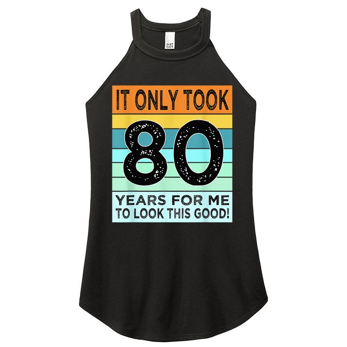 80th Birthday Turning 80 Years Old Women's Perfect Tri Rocker Tank