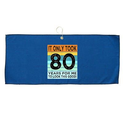 80th Birthday Turning 80 Years Old Large Microfiber Waffle Golf Towel
