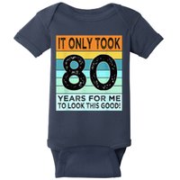 80th Birthday Turning 80 Years Old Baby Bodysuit