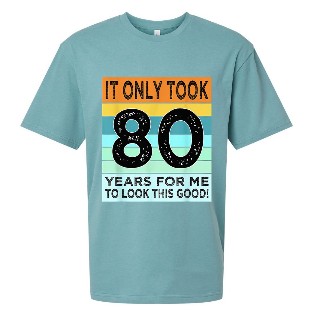 80th Birthday Turning 80 Years Old Sueded Cloud Jersey T-Shirt