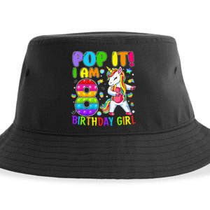 8th Birthday Unicorn Fidget Pop It Birthday 8 Year Old Cute Sustainable Bucket Hat