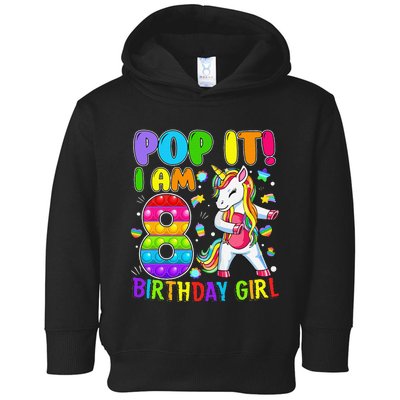 8th Birthday Unicorn Fidget Pop It Birthday 8 Year Old Cute Toddler Hoodie