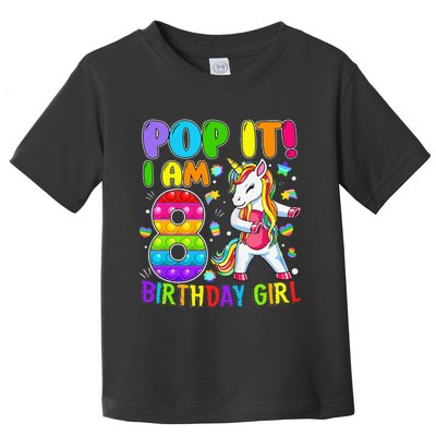 8th Birthday Unicorn Fidget Pop It Birthday 8 Year Old Cute Toddler T-Shirt