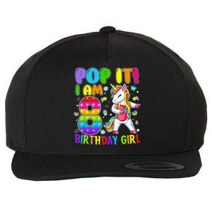 8th Birthday Unicorn Fidget Pop It Birthday 8 Year Old Cute Wool Snapback Cap