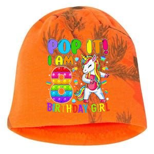 8th Birthday Unicorn Fidget Pop It Birthday 8 Year Old Cute Kati - Camo Knit Beanie