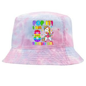 8th Birthday Unicorn Fidget Pop It Birthday 8 Year Old Cute Tie-Dyed Bucket Hat