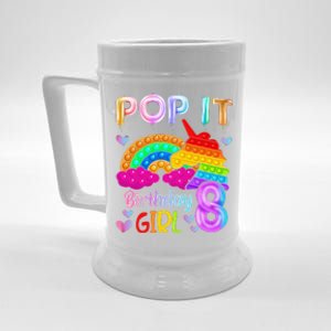 8th Birthday Unicorn Fidget Pop It Birthday 8 Year Old Beer Stein