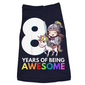 8th Birthday Unicorn Knight Girl Female Doggie Tank