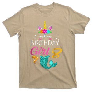 8th Birthday Unicorn Mermaid Tail 8 Years Old Tee T-Shirt