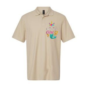 8th Birthday Unicorn Mermaid Tail 8 Years Old Tee Softstyle Adult Sport Polo