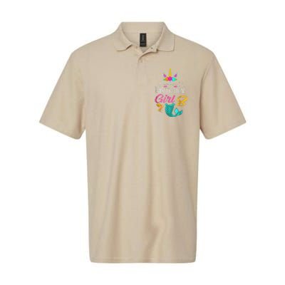 8th Birthday Unicorn Mermaid Tail 8 Years Old Tee Softstyle Adult Sport Polo