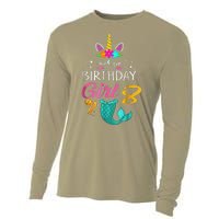 8th Birthday Unicorn Mermaid Tail 8 Years Old Tee Cooling Performance Long Sleeve Crew