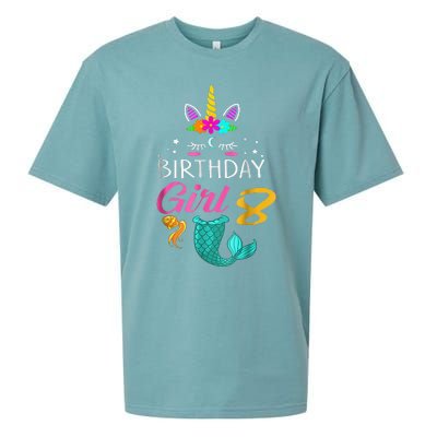 8th Birthday Unicorn Mermaid Tail 8 Years Old Tee Sueded Cloud Jersey T-Shirt