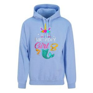 8th Birthday Unicorn Mermaid Tail 8 Years Old Tee Unisex Surf Hoodie