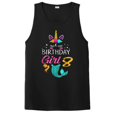 8th Birthday Unicorn Mermaid Tail 8 Years Old PosiCharge Competitor Tank