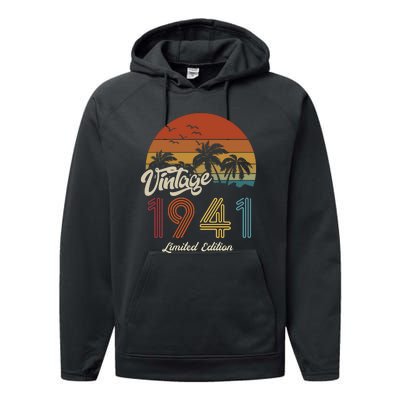 82nd Birthday Vintage Limited Edition 1941 Performance Fleece Hoodie